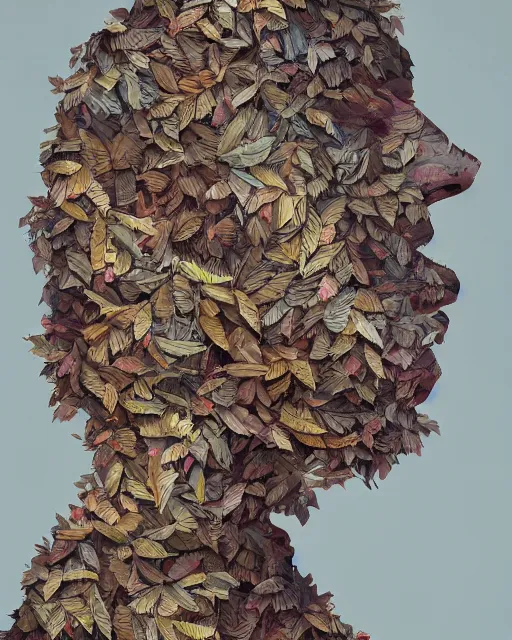 Prompt: portrait of a woman made of leaves. intricate abstract. intricate artwork. by tooth wu wlop beeple dan mumford. trending on artstation