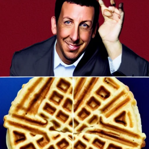 Prompt: adam sandler as a waffle