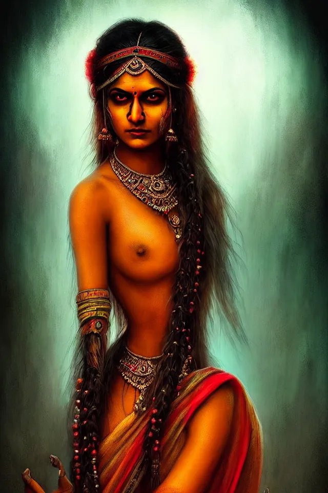 Prompt: epic professional digital art of beautiful indian 🧟♀👰♀, ambient lighting, painted, impressive, leesha hannigan, wayne haag, reyna rochin, ignacio rios, mark ryden, van herpen, best on artstation, cgsociety, wlop, pixiv, stunning, gorgeous, much wow, cinematic, masterpiece