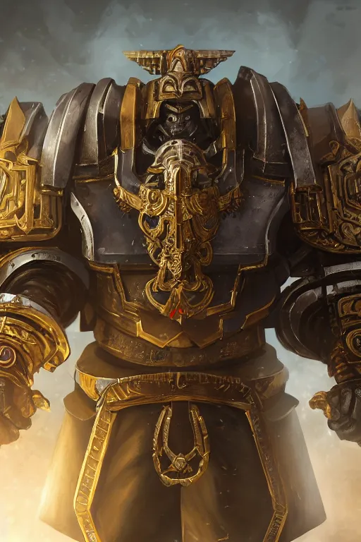 Image similar to armor portrait heros warhammer 4 0 k horus heresy fanart - the primarchs emperor by johannes helgeson animated with vfx concept artist & illustrator global illumination ray tracing hdr fanart arstation zbrush central hardmesh 8 k octane renderer comics stylized