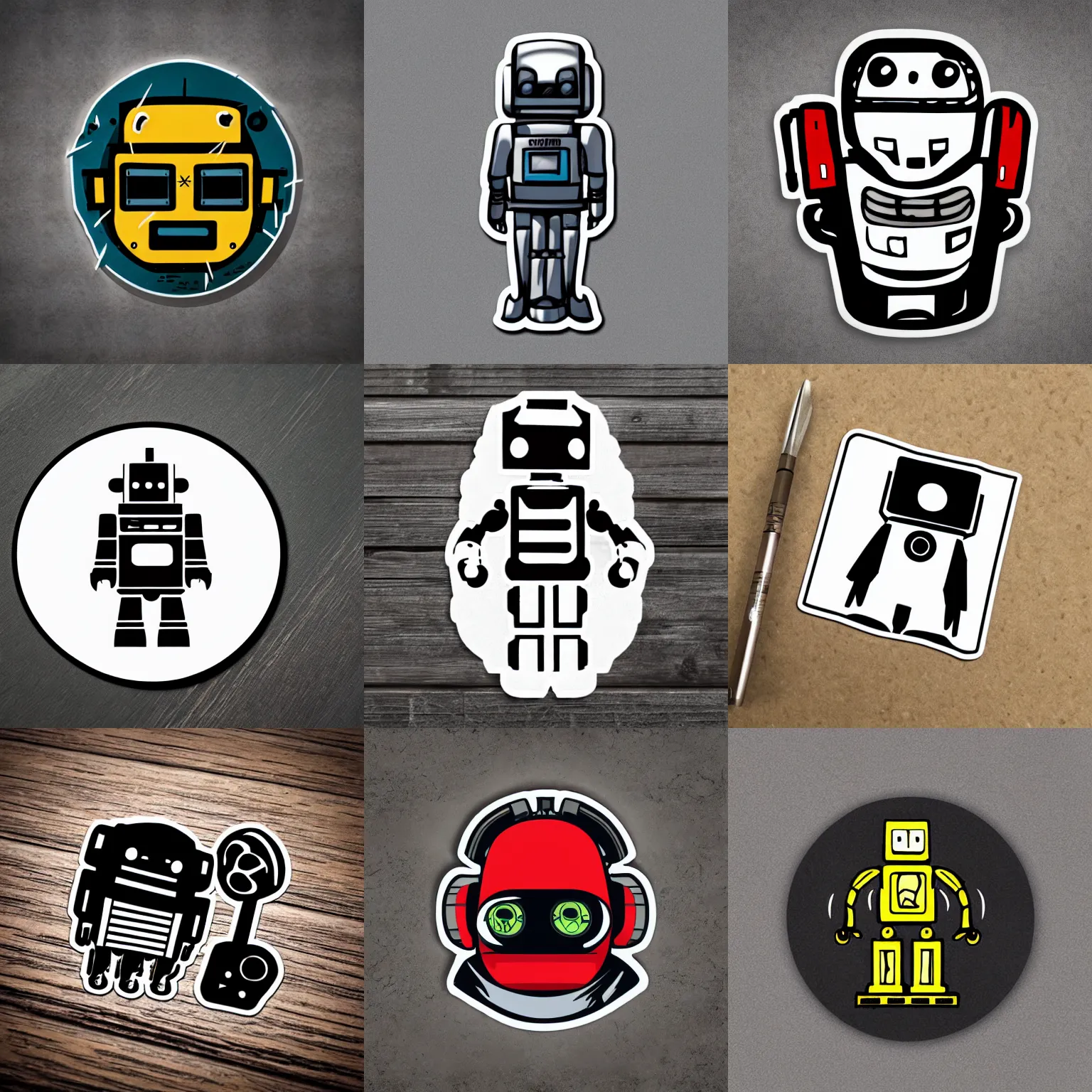 ultra realistic robot rebellion sticker, sci-fi, svg,, Stable Diffusion