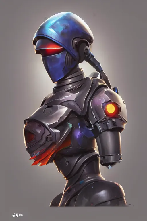 Image similar to epic mask helmet robot ninja portrait stylized as fornite style game design fanart by concept artist gervasio canda, behance hd by jesper ejsing, by rhads, makoto shinkai and lois van baarle, ilya kuvshinov, rossdraws global illumination radiating a glowing aura global illumination ray tracing hdr render in unreal engine 5