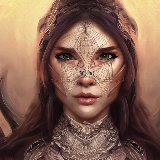 Image similar to a portrait of a younger terri alden as a sorceress, urban motifs, intricate, elegant, highly detailed, digital painting, trending on artstation, concept art, smooth sharp focus, illustration, art by artgerm and greg rutkowski