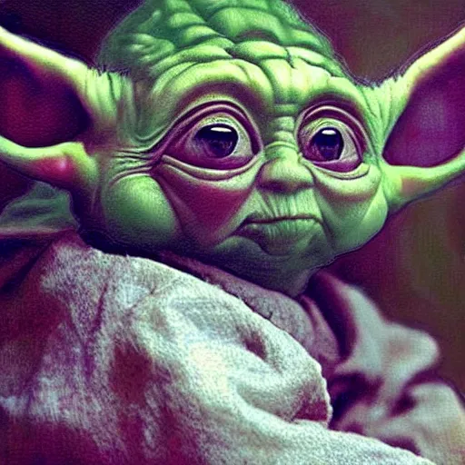 Image similar to baby yoda became bloody ugly lovecraftian degenerate abomination, photo - realistic, color image, 2 k, highly detailed, bodyhorror, occult art, by giger