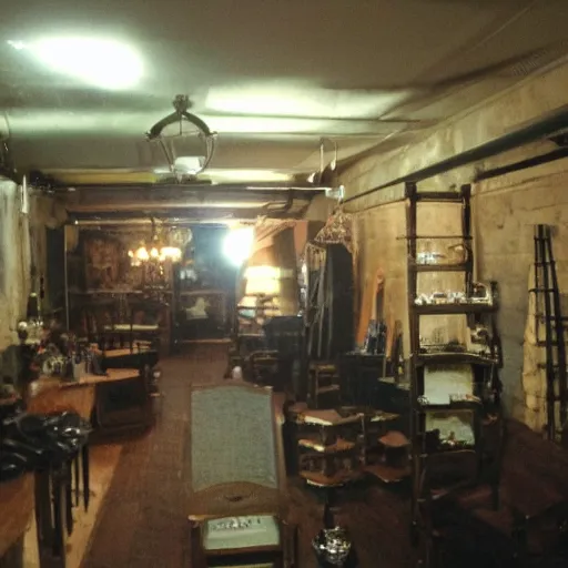 Image similar to the backrooms, grainy photo