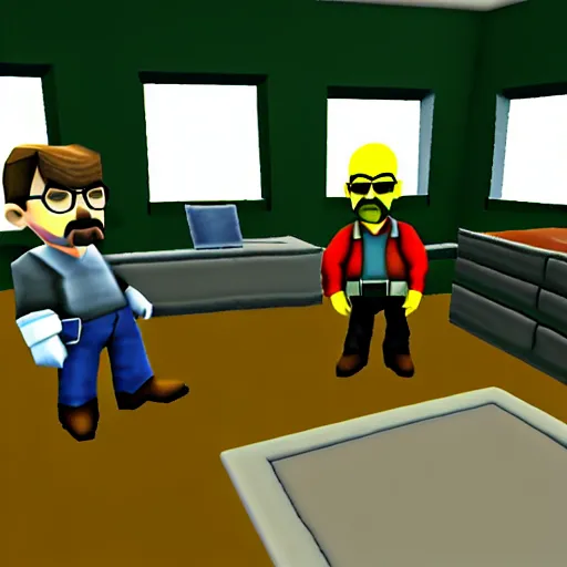 Prompt: breaking bad, nintendo 6 4 screenshot, low poly, aliased