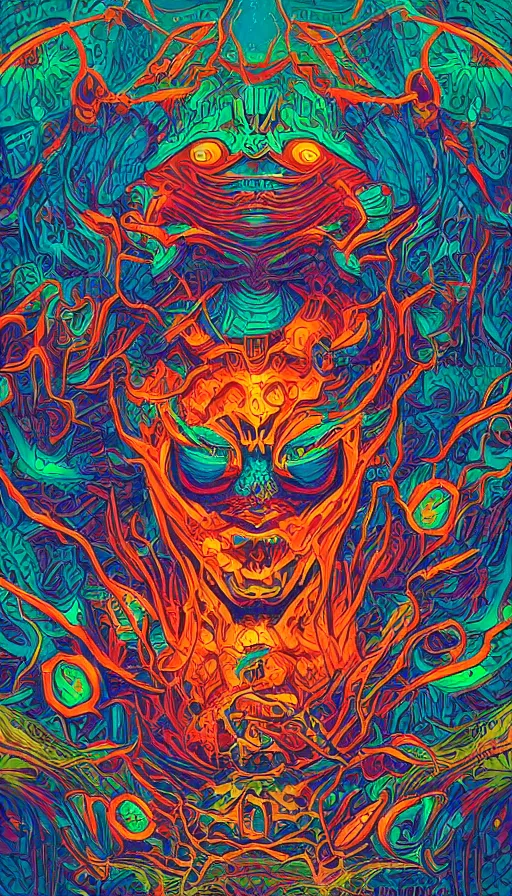 Image similar to Psytrance Artwork, by Dan mumford,