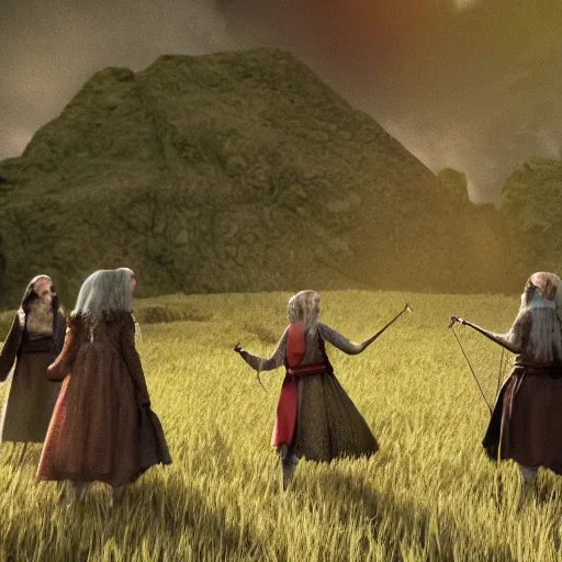 Image similar to promotional movie still, ladybugs, the fellowship of the ring ( film ), 3 d render
