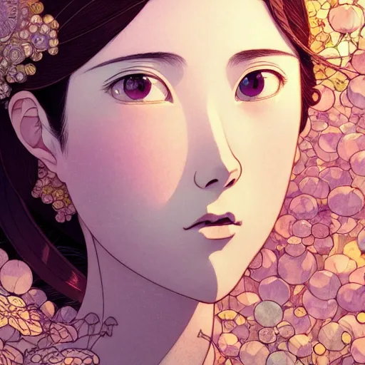 Image similar to a beautiful exquisite delicate hyperdetailed character design 4 k wallpaper illustration of a princess, victo ngai style, finely detailed perfect face delicate features directed gaze, style of studio ghibli, makoto shinkai, raphael lacoste, louis comfort tiffany, denoise, deblurring, artgerm, james jean, ross tran, alphonse maria mucha, chinese style