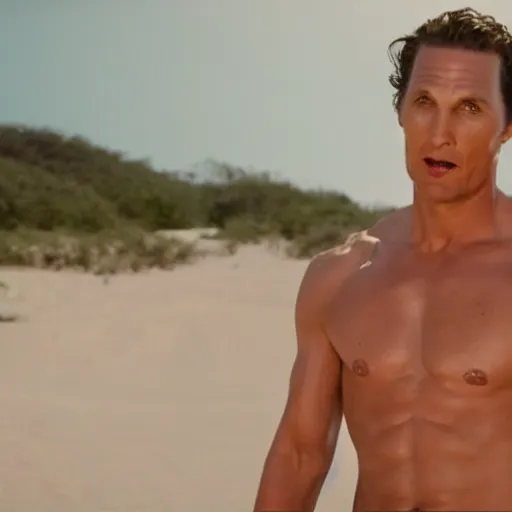 Prompt: Matthew McConaughey underwear commercial, Calvin Klein photography, athletic build, photorealistic imagery, 4k, 8k