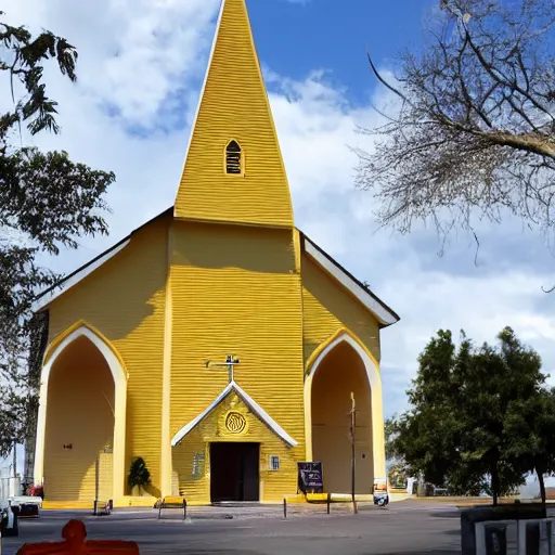 Image similar to a banana chaped church