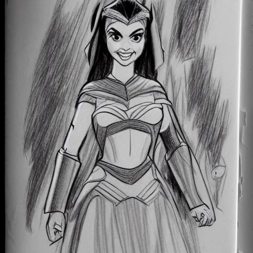 Image similar to milt kahl sketch of victoria justice as princess padme from star wars episode 3