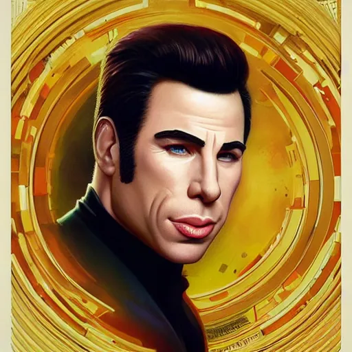 Image similar to john travolta portrait, Pixar style, by Tristan Eaton Stanley Artgerm and Tom Bagshaw.