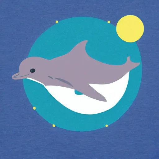 Prompt: dolphin in the style of kurzgesagt