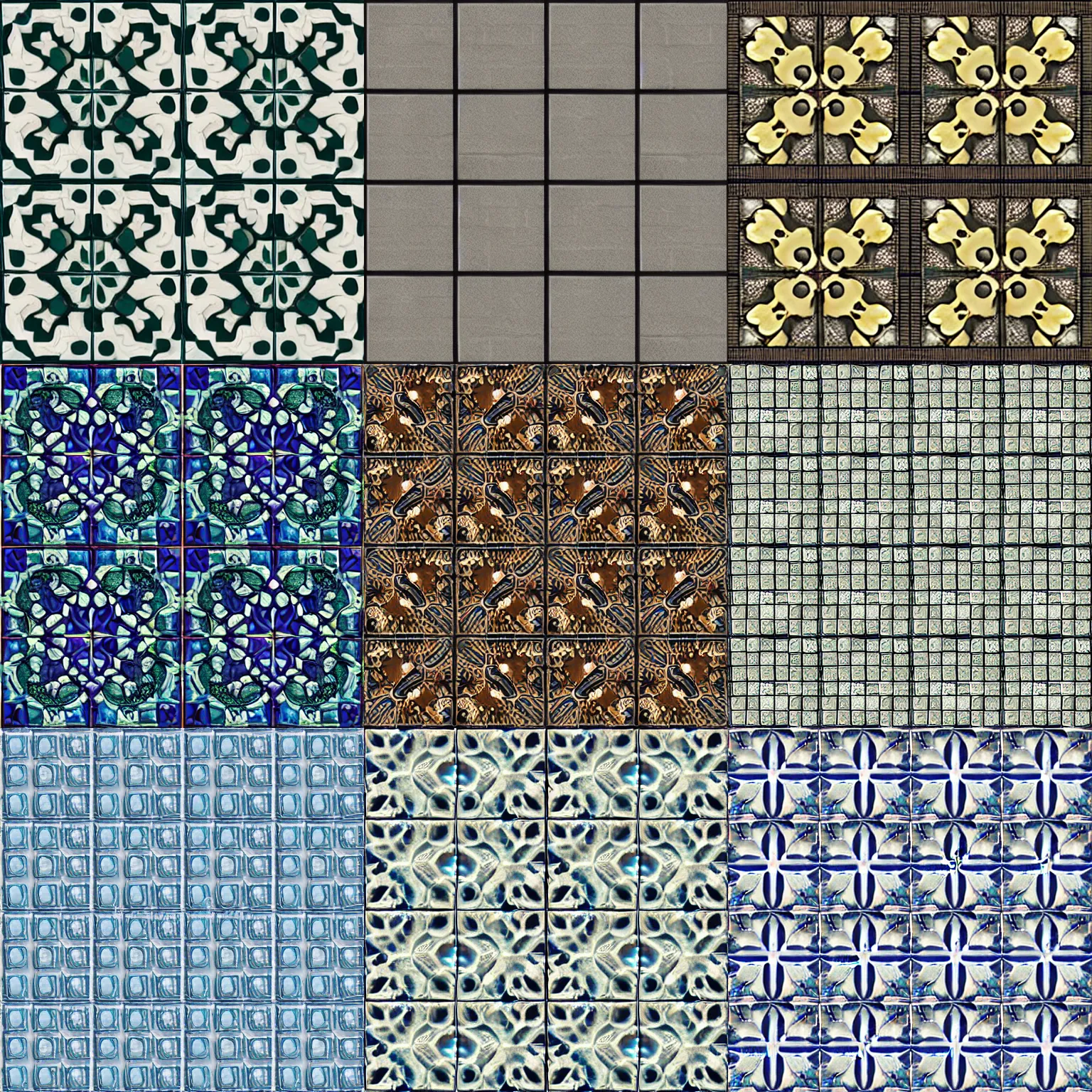 Prompt: tileable highly detailed tile texture