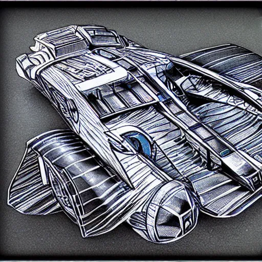 Image similar to futuristic vehicle concept, etch a sketch art