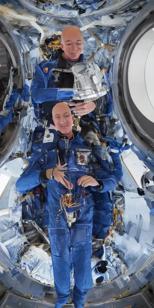 Prompt: jeff bezos sitting inside of a blue origin rocket that's parachute has failed, hyper realistic, sony 5 0 mm lens
