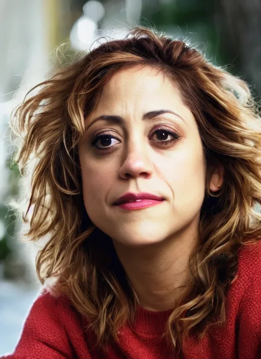 Image similar to DSLR photo portrait still of 44 year old age 44 Brittany Murphy at age 44!!!, 85mm f1.8