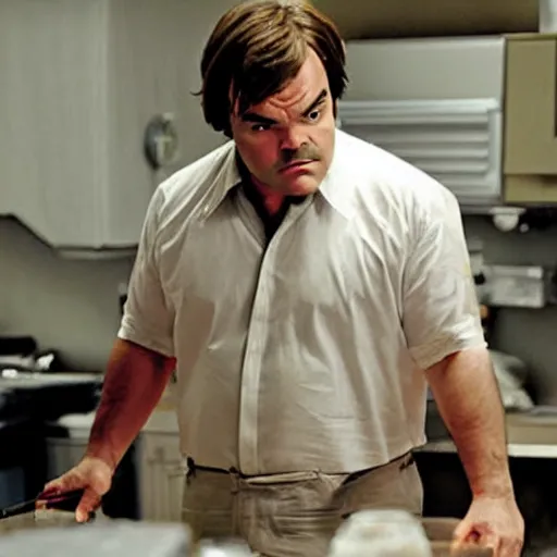 Image similar to jack black as dexter morgan, tv still