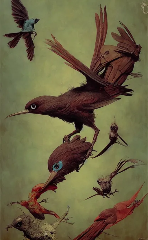 Image similar to anthro bird creature painting by chiara bautista, beksinski and norman rockwell and greg rutkowski weta studio, and lucasfilm