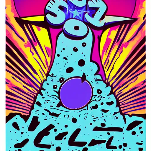 Image similar to 2 planet collapse particle fusion element macro cosmic art by butcher billy, sticker, colorful, illustration, highly detailed, simple, smooth and clean vector curves, no jagged lines, vector art, smooth andy warhol style