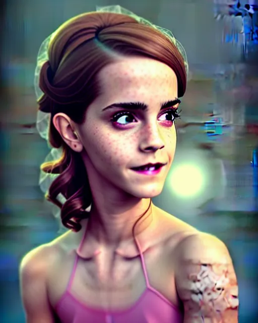 Image similar to beautiful full body Emma Watson smiling illustration by lois van baarle and loish and ross tran and rossdraws and sam yang and samdoesarts and artgerm and Cecil Beaton, Lee Miller, Irving Penn, David Bailey, 3D unreal 5, hyperrealistic, octane render, cgsociety, Photolab, Lightroom, 4K, Dolby Vision, Photography Award