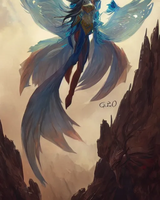 Prompt: ''portrait of anivia character league of legends, lol, fantasy, dungeons and dragons, d & d, digital painting, artstation, concept art, sharp focus, illustration, art by greg rutkowski and alphonse mucha''