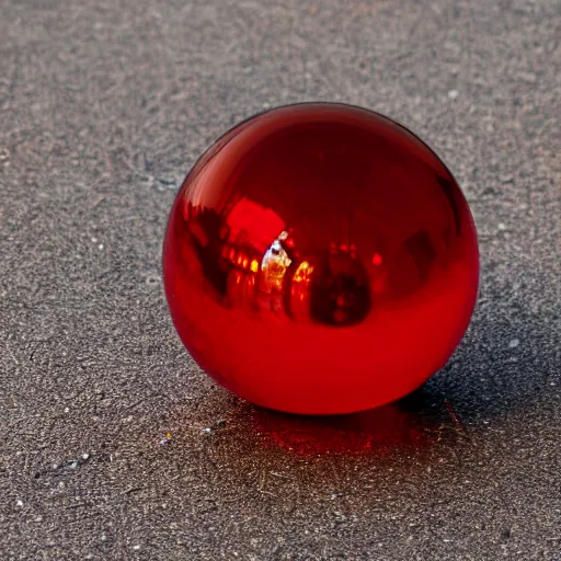 Prompt: red glass ball