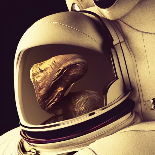 Prompt: astronaut suit in the shape of a whale, high detail shot, smoking, render, cgsociety, photorealism