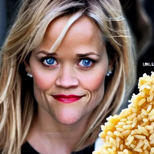 Image similar to a pile of rice with reece witherspoon face