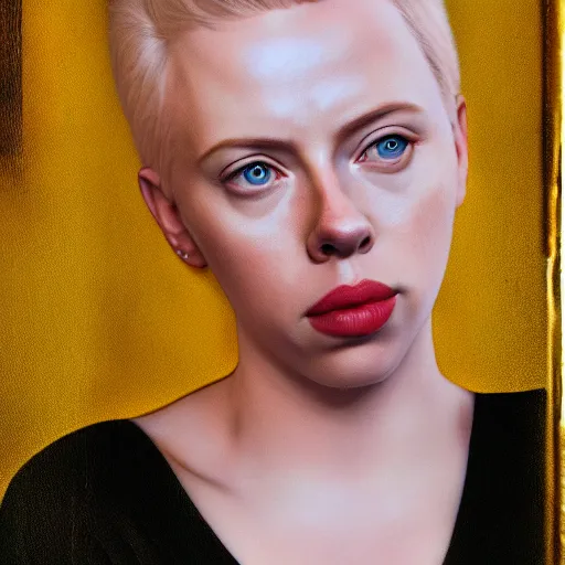 Prompt: realistic expired kodak film portrait of albino scarlet johansson, hyperrealism, photorealistic, detailed, atmospheric, 8 k, award winning photography, cinematic