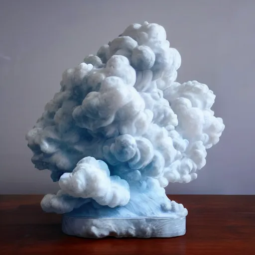 Prompt: sculpture of a cloud cumulus marble baroque gold grey blue detail diffuse lighting, fantasy, intricate, elegant, highly detailed, lifelike, photorealistic