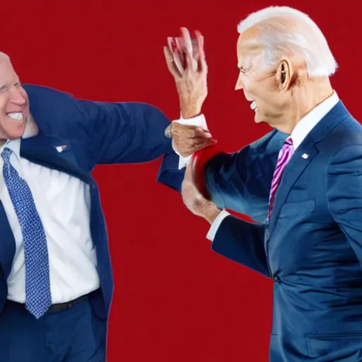 Image similar to joe biden fighting an ape