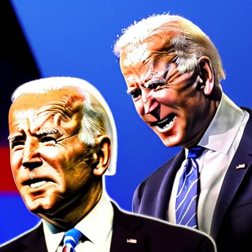 Prompt: trump vs biden boxing match