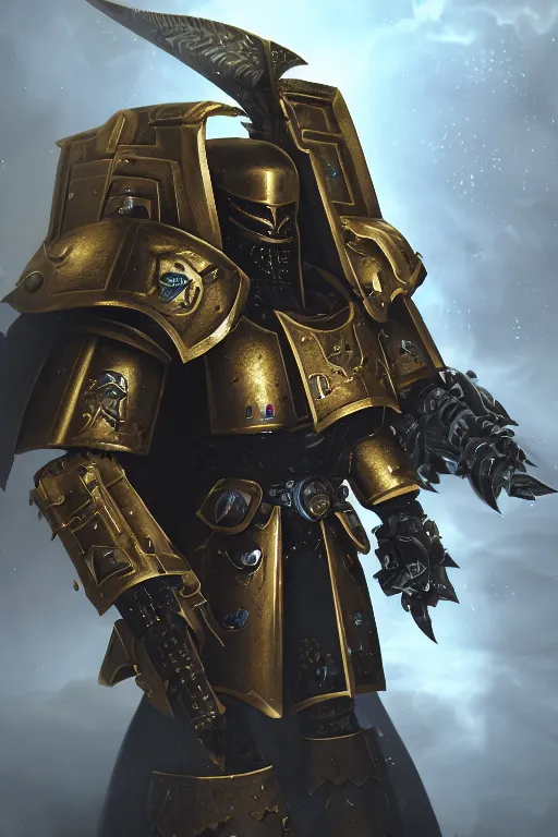 Image similar to armor portrait heros warhammer 4 0 k horus heresy fanart - the primarchs emperor by johannes helgeson animated with vfx concept artist & illustrator global illumination ray tracing hdr fanart arstation zbrush central hardmesh 8 k octane renderer