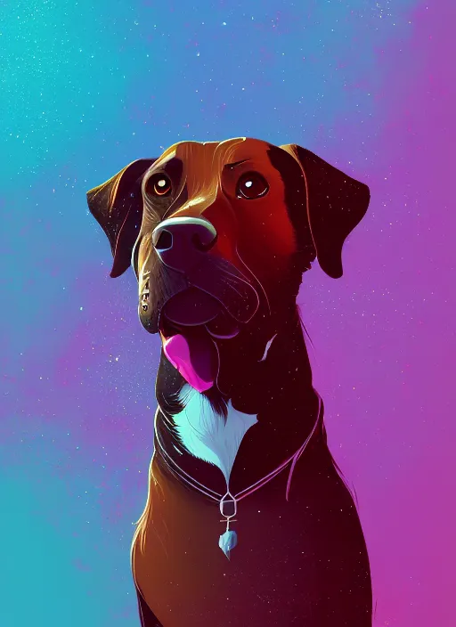 Image similar to a portrait of a dog by petros afshar and james gilleard and alena aenami, 4 k, trending on artstation, wallpaper, cute dog
