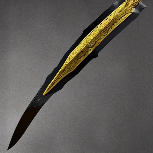 Image similar to A huge two-handed sword with a wavy blade and large cross guard, nearly six feet long. The blade has a faint blue sheen, and radiates a sense of unease. Photorealistic