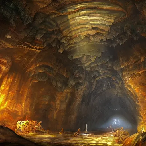 Image similar to the city of Rome but underground in an impossibly large cave,fantasy art,realistic,high quality,detailed