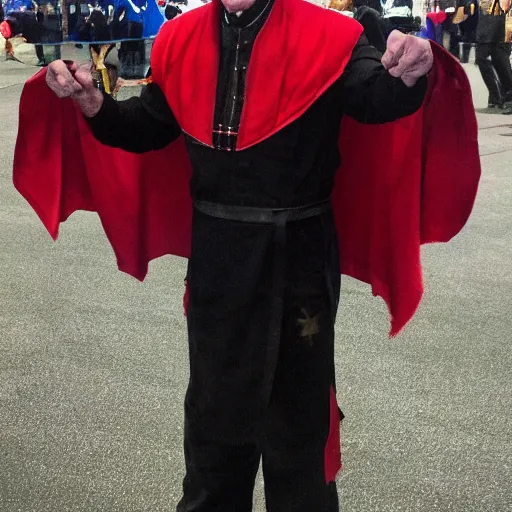 Image similar to joe biden in kung lao costume, mortal kombat