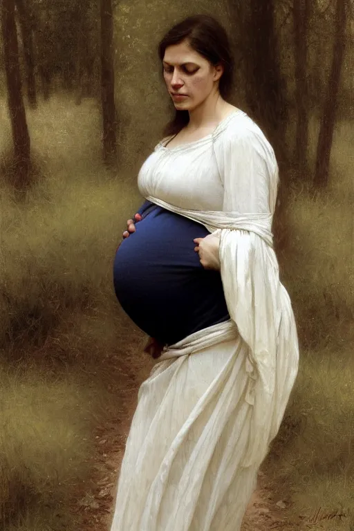 Image similar to pregnant woman on funeral, by Alyssa Monks, Bouguereau