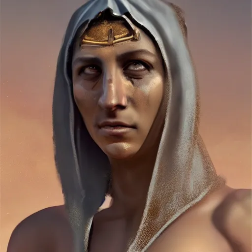 Prompt: portrait, 26 year old male in ancient Canaanite clothing meeting 18 year old female in ancient Canaanite clothing, dramatic lighting, cinematic, establishing shot, high detail, photo realistic, cinematic lighting, post processed, concept art, artstation, matte painting, style by eddie mendoza, raphael lacoste, alex ross