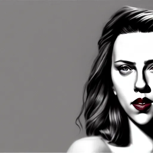 Image similar to funny caricature painting of scarlett johansson, closeup of face, highly detailed, style by mahesh nambiar, archille superbi, carola rubio, an ultrafine hyperdetailed illustration unreal engine 5 highly rendered