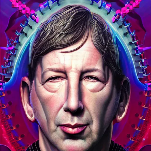 Image similar to Biopunk portrait of Hans Zimmer, Pixar style, by Tristan Eaton Stanley Artgerm and Tom Bagshaw.