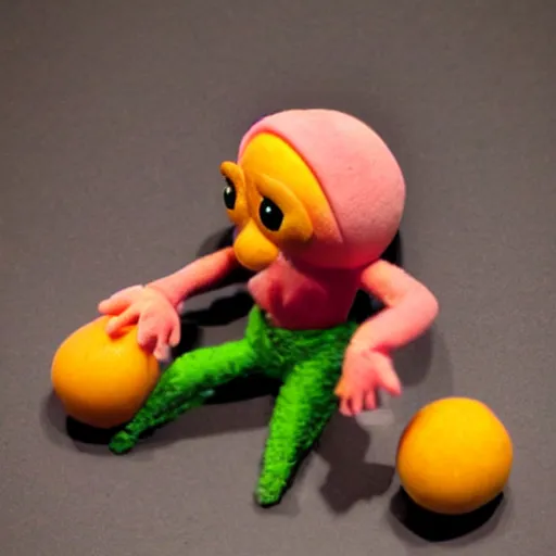 Image similar to claymation peach