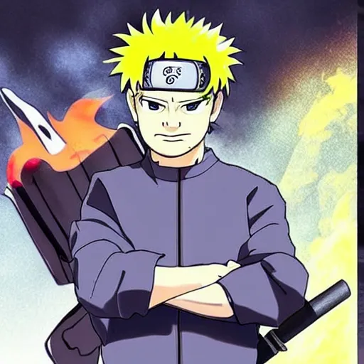 Image similar to gordon ramsey in naruto, ninja outfit, forest, anime style