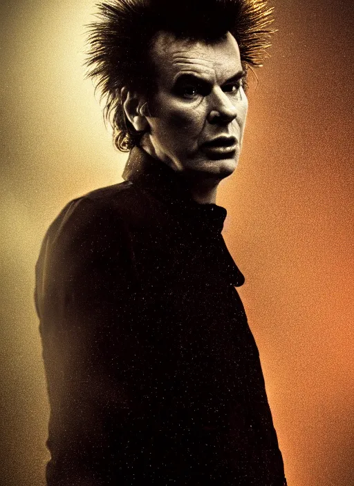 Image similar to sid vicious in real life, face centered portrait of sid vicious, confident, fog, rain, volumetric lighting, beautiful, golden hour, sharp focus, ultra detailed, cgsociety by leesha hannigan, ross tran, thierry doizon, kai carpenter, ignacio fernandez rios, noir art house, 4 k, 3 5 mm, fujifilm