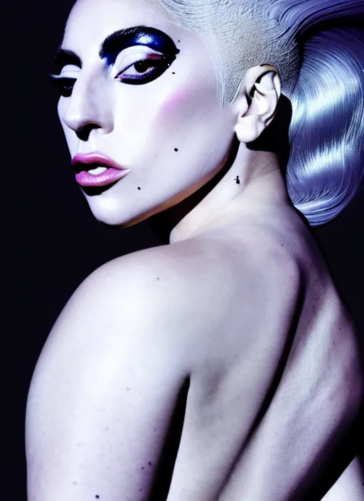 Image similar to lady gaga vogue photoshoot by nick knight editorial studio lighting Highly realistic. High resolution. Highly detailed. Dramatic. 8k.4k.