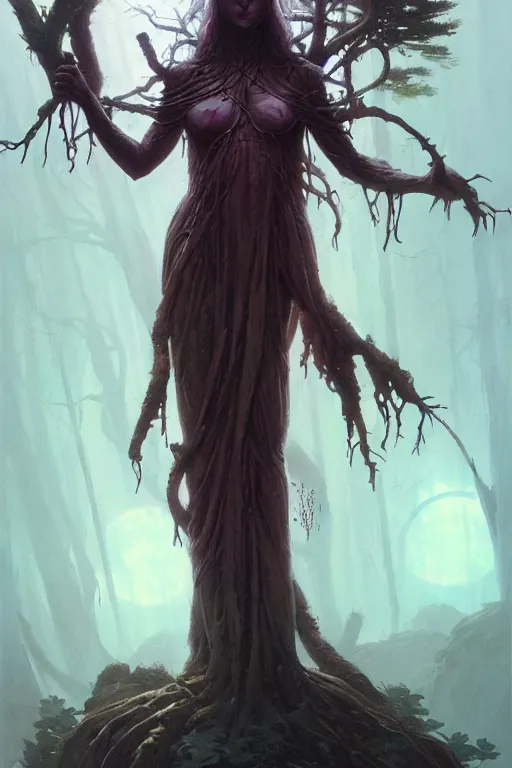 Image similar to Goddess of the forest, trending on Artstation, Greg Rutkowski, Wayne Barlowe