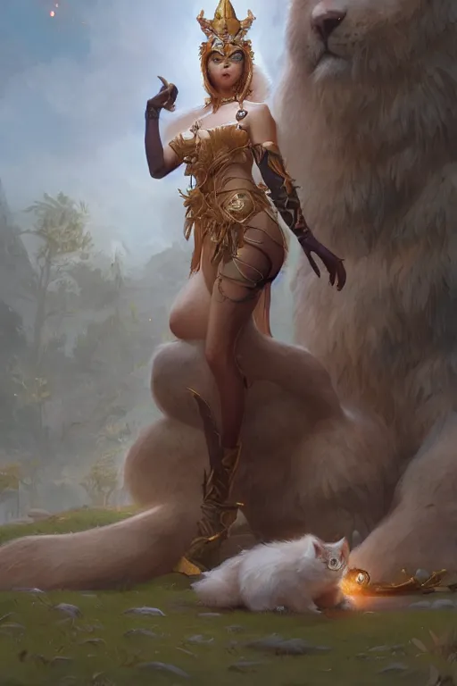 Prompt: goddess of the furry land, highly detailed, digital painting, artstation, concept art, smooth, sharp focus, illustration, unreal engine 5, 8 k, art by artgerm and greg rutkowski and edgar maxence