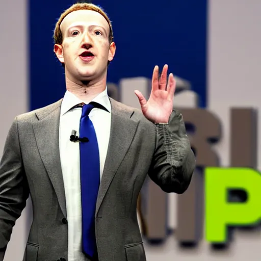 Image similar to Mark Zuckerberg with bright yellow and porous looking skin